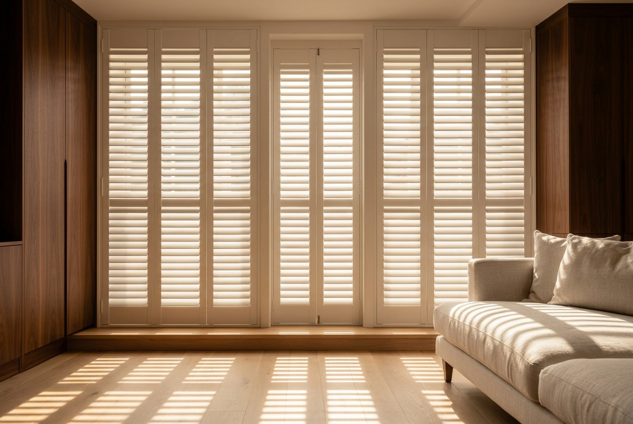Beautifully fitted plantation shutters
